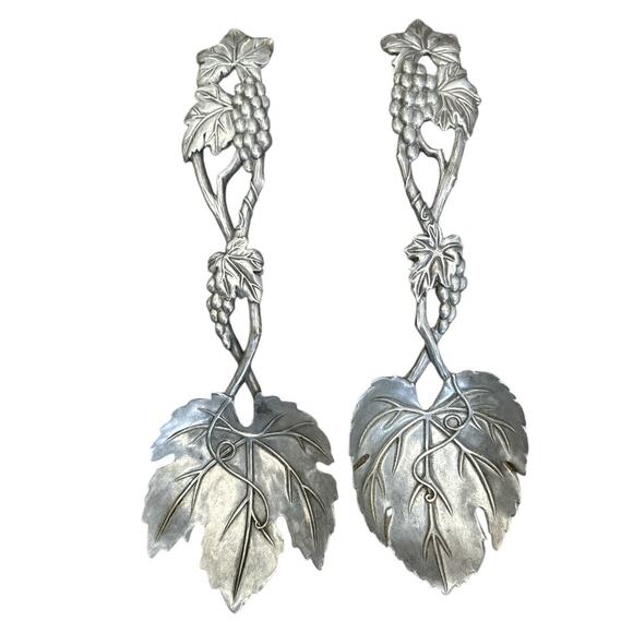 Rare Fitz & Floyd Grapes and Vines Leaf Salad Servers Set - Picture 9 of 10